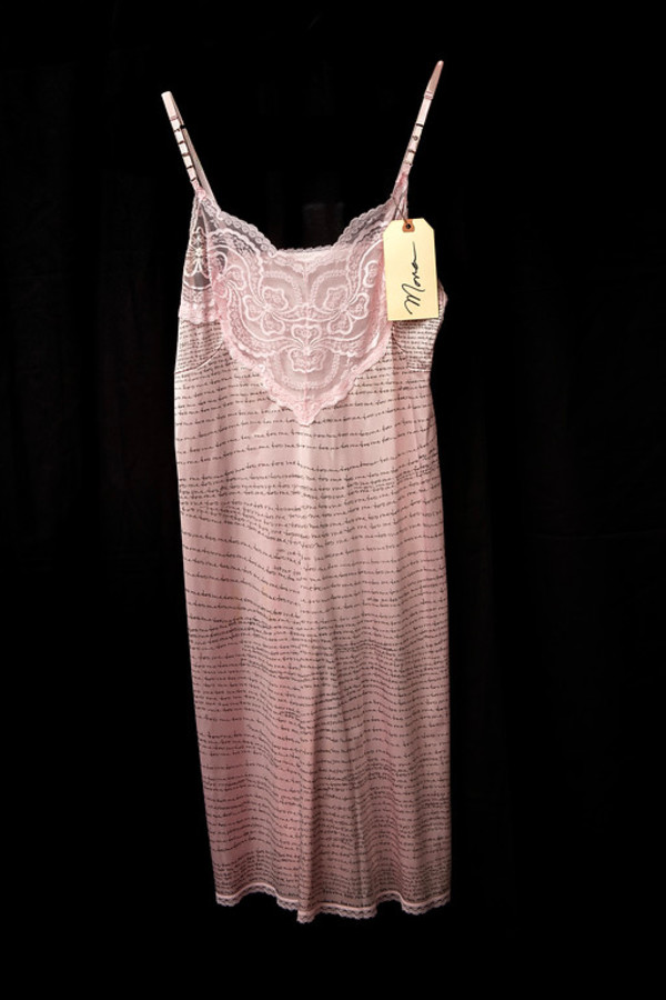 Untitled (Pink Inscribed Negligee from the "I Martha / Me Too" series) by Martha Posner