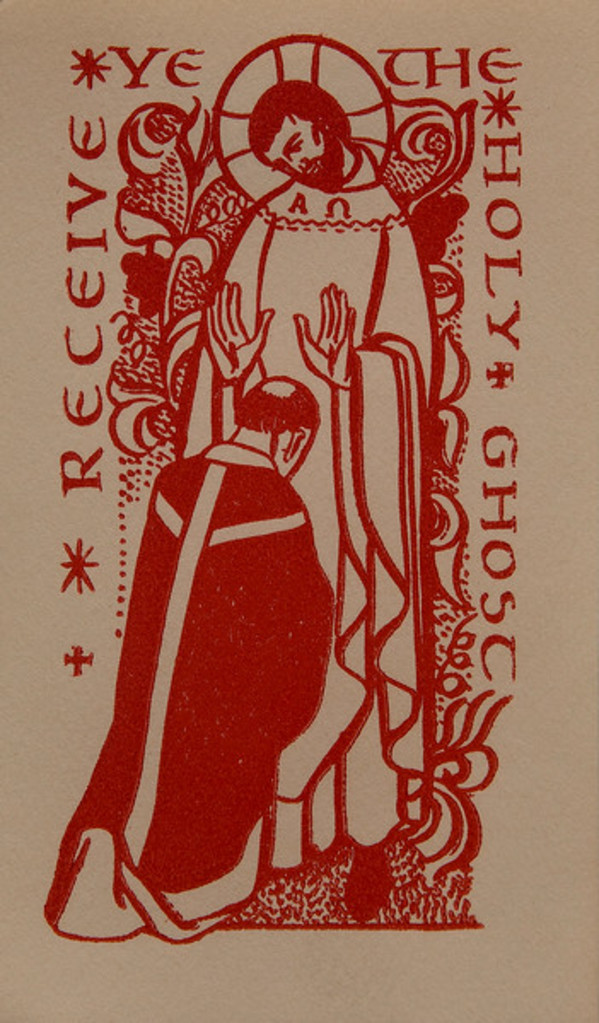 Untitled (Holy Cards--Receive ye the Holy Ghost) by Constance Mary Rowe also known as Sister Mary of the  Compassion, O.P.