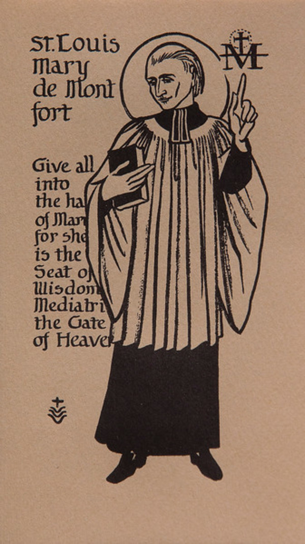 Untitled (Holy Cards--Saint Louis Mary de Montfort) by Constance Mary Rowe also known as Sister Mary of the  Compassion, O.P.