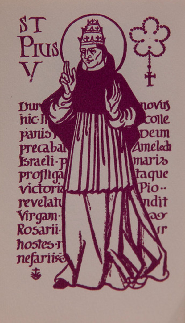 Untitled (Holy Cards--Saint Pius V) by Constance Mary Rowe also known as Sister Mary of the  Compassion, O.P.