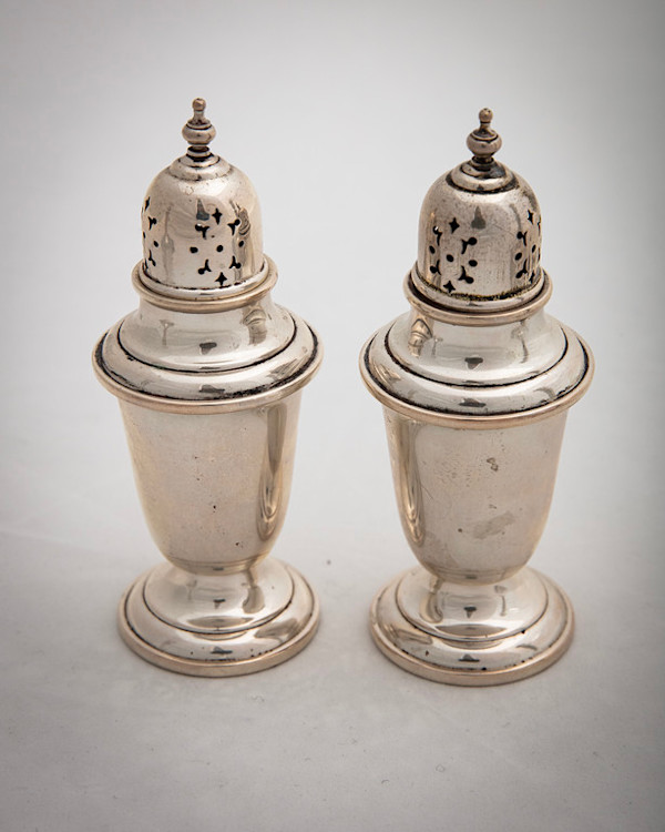 Untitled (Pair of Sterling Silver Pepper Shakers) by Artist Unknown