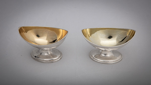 Untitled (Sterling Silver Salt Cellars) by Artist Unknown
