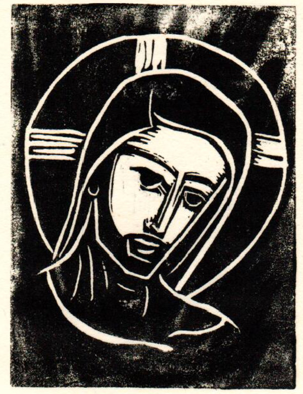 Untitled (Jesus--Black Ink on White Paper 4) by Maria Immaculata Tricholo also known as  Sister Mary Gemma of Jesus Crucified, O.P.