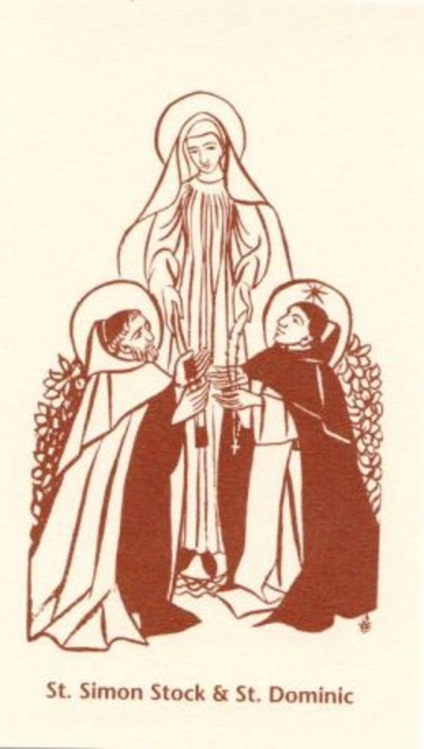 Untitled (St. Simon Stock & St. Dominic) by Constance Mary Rowe also known as Sister Mary of the  Compassion, O.P.