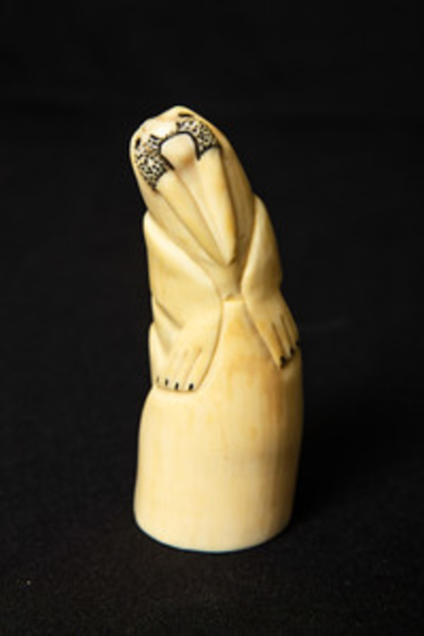 Untitled (Carved Walrus Tusk) by Artist Unknown