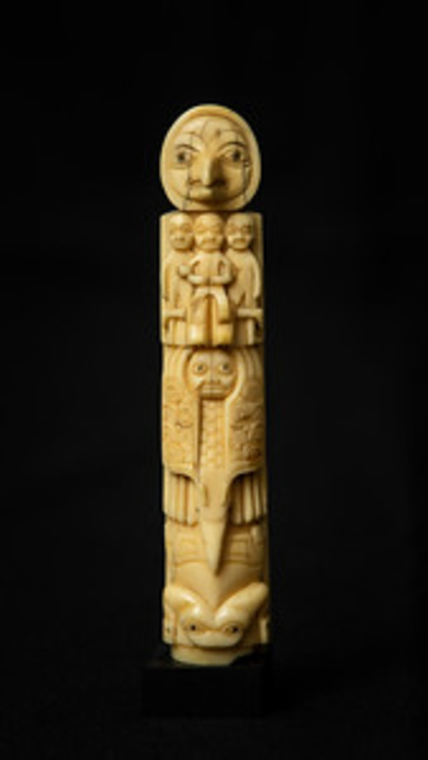 Untitled (Walrus Tusk Totem Pole) by Artist Unknown