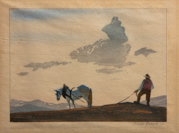 Untitled (Farmer Ploughing with Horse) by Hans Frank