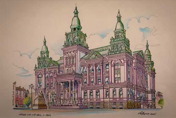 Jersey City Hall, NJ c. 1900’s by Richard La Rovere
