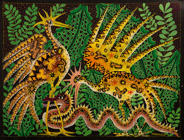 Untitled (2 Birds, 1 Snake) by Kabongo