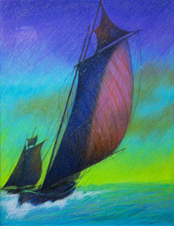 Untitled (Colorful Sailboat) by Artist Unknown