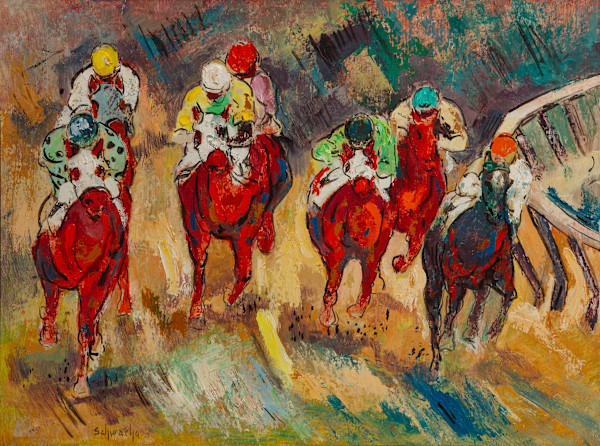 Untitled (Horse Racing) by George Schwacha