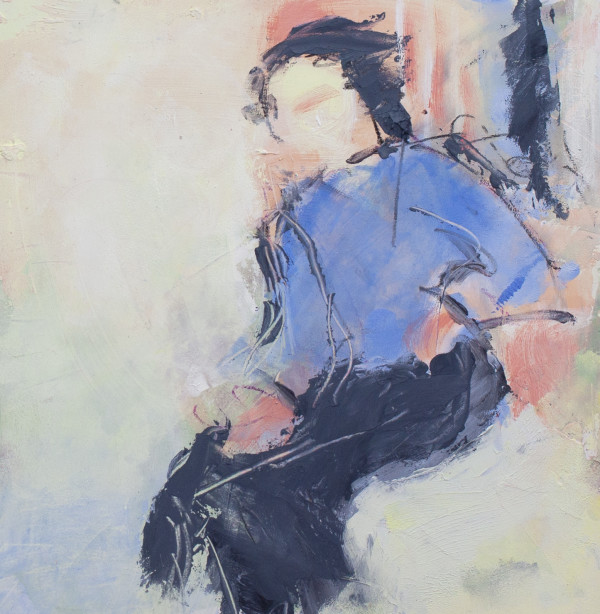Blue Thoughts Sitting by Lesley A. Powell 