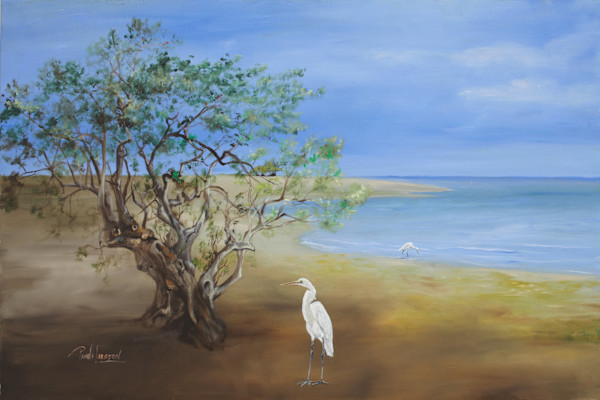 Egrets At The Beach by Pamela Larson Toscher, Image 1.