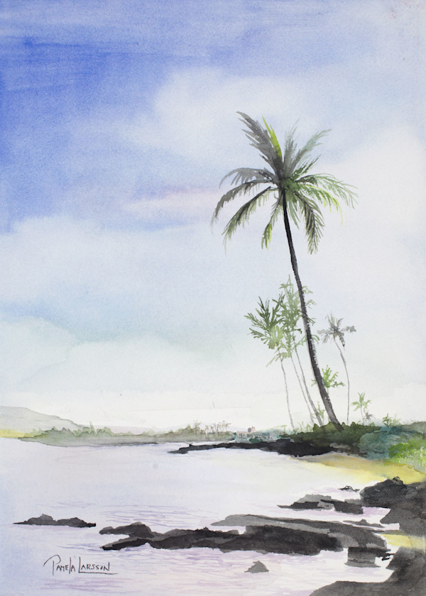 Palms At The Beach by Pamela Larson Toscher, Image 1.