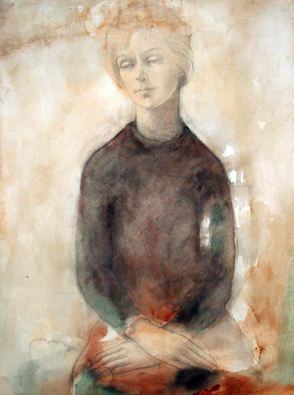 Woman with folded hands, 1962 by Irena Baruch Wiley, Image 1.