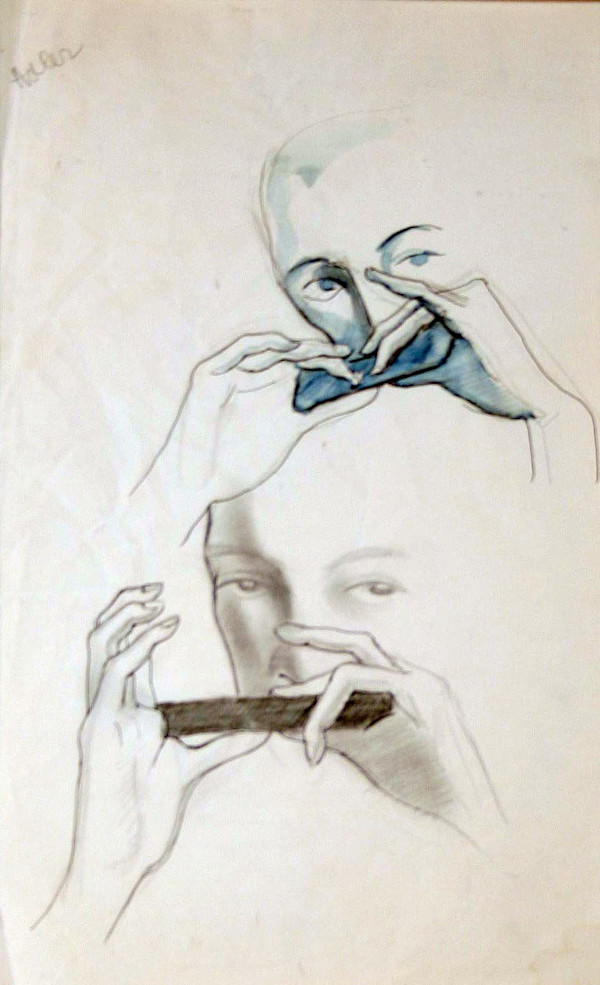 Larry Adler (1914-2001) by Irena Baruch Wiley, Image 1.