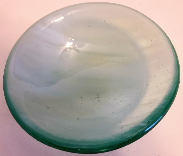 Small Bowl-Green Tint with White Streaky