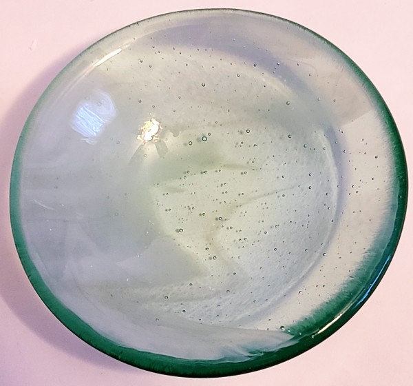 Small Bowl-Green Tint with White Streaky