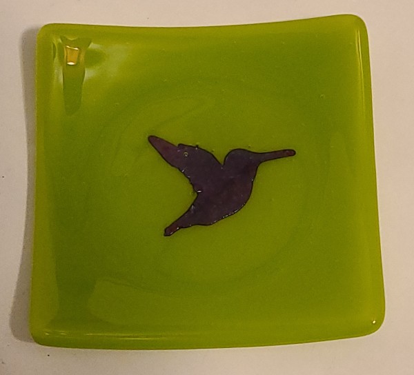Small Plate-Copper Hummingbird on Spring Green