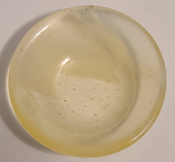 Small Bowl-Yellow Tint with White Streaky by Kathy Kollenburn