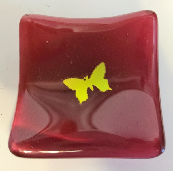 Small Dish-Red with Dichroic Butterfly