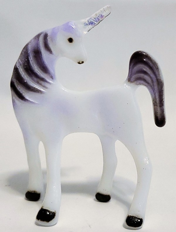 Unicorn Stand-Up--White with Purple Mane by Kathy Kollenburn