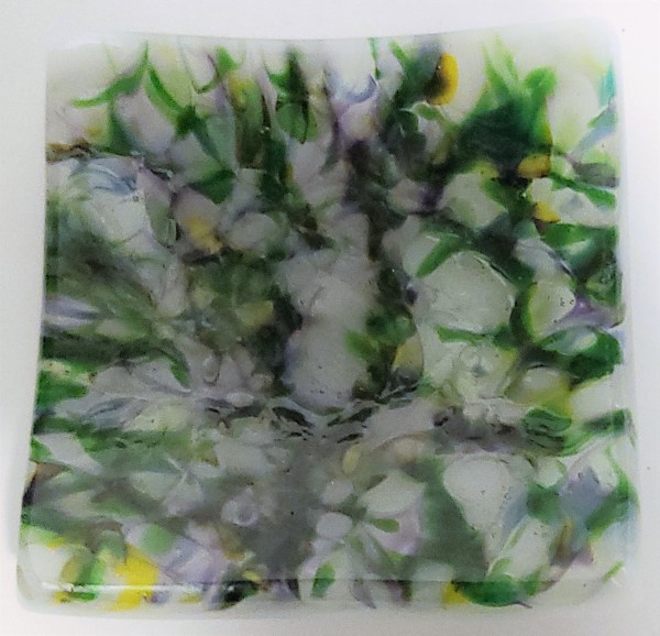 Trinket Dish-Purple/Green Abstract Floral