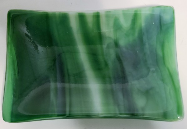 Soap Dish/Spoon Rest-Green/White Streaky