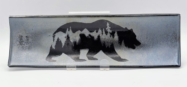 Long Tray-Bear, Mountains, Woods on Silver Irid