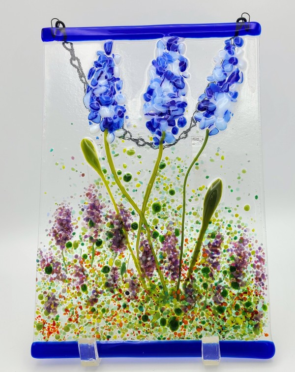 Garden Hanger-Delphiniums with Lavender by Kathy Kollenburn