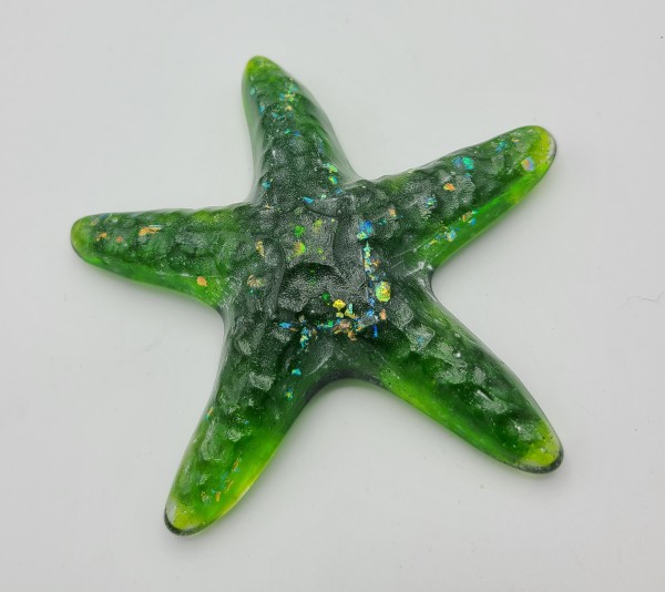Starfish Paperweight-Green with Dichroic