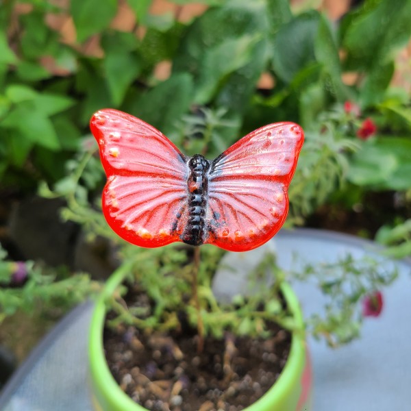 Plant Pick-Small Orange Butterfly by Kathy Kollenburn