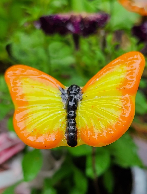 Plant Pick-Butterfly, Small in Yellow/Orange