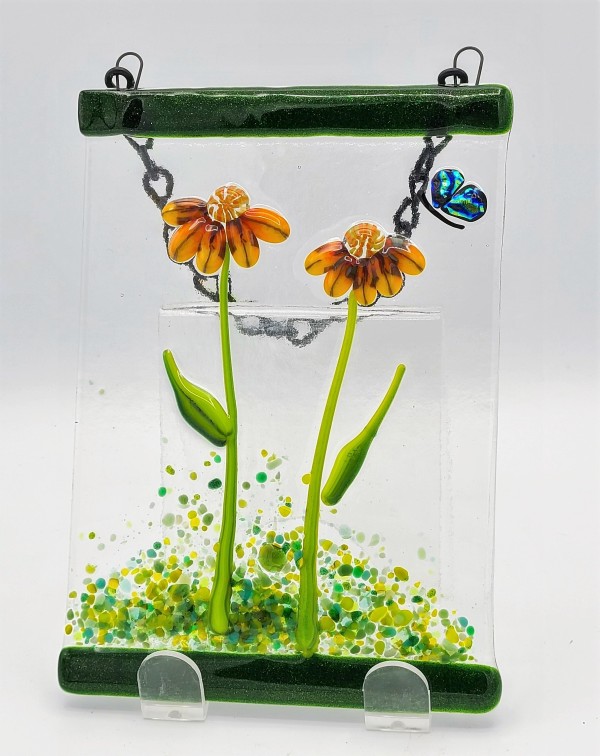 Garden Hanger-Echinecea with Butterfly by Kathy Kollenburn