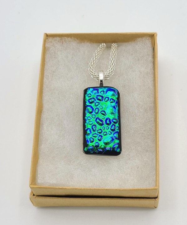 Necklace-Blue/Green Dichroic Uncapped by Kathy Kollenburn