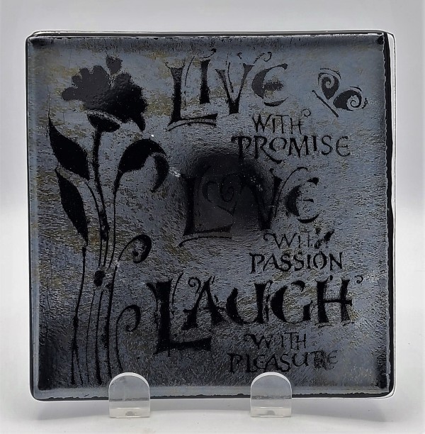 Plate-"Live With Promise" on Silver Irid