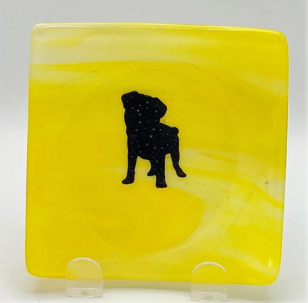 Plate-Copper Pug on Yellow/White Streaky