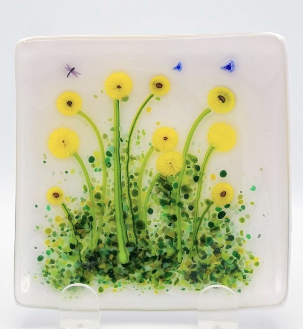 Small Plate-Sunflower Garden by Kathy Kollenburn