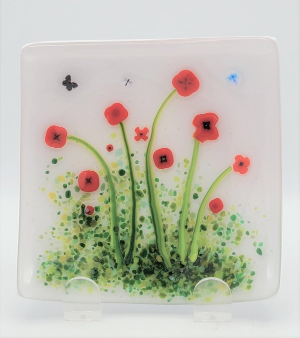 Small Plate-Poppy Garden by Kathy Kollenburn