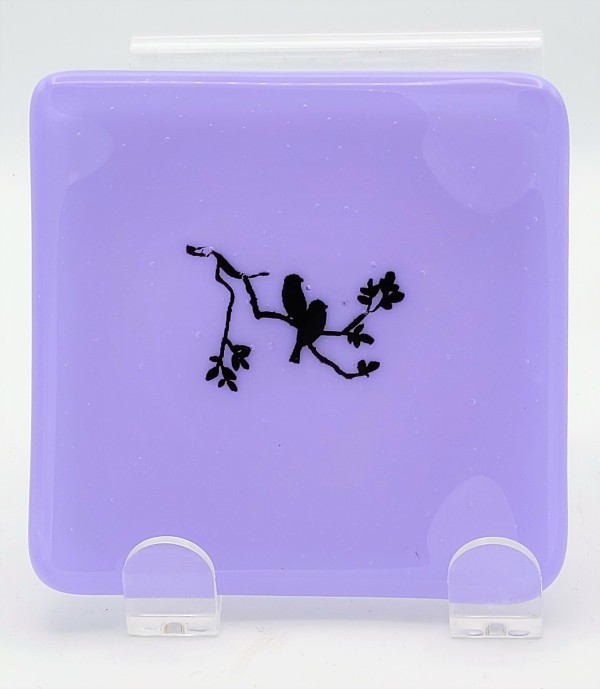 Small Plate with Birds on a Branch in Neo-Lavender