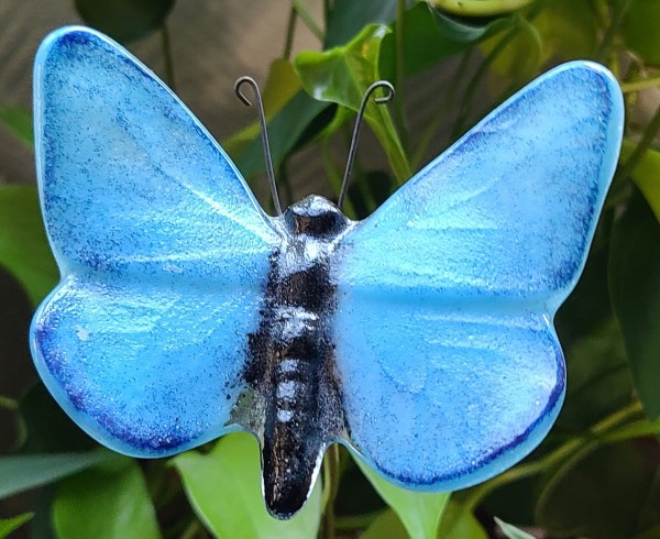 Plant Pick-Butterfly, in Blues, Large by Kathy Kollenburn