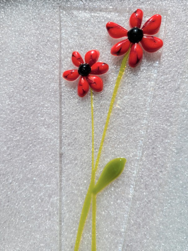Plant Stake-Red Daisies