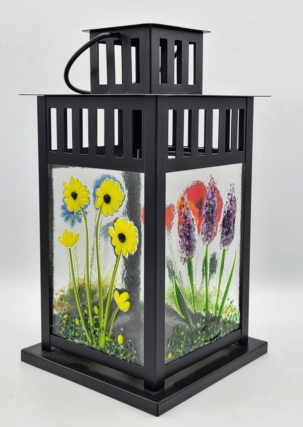 Lantern with Botanical Panels