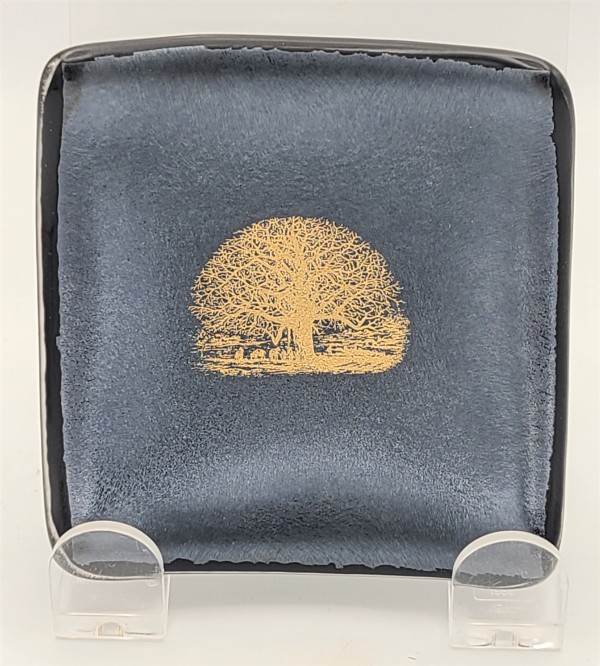 Small Plate-Gold Tree on Silver Irid
