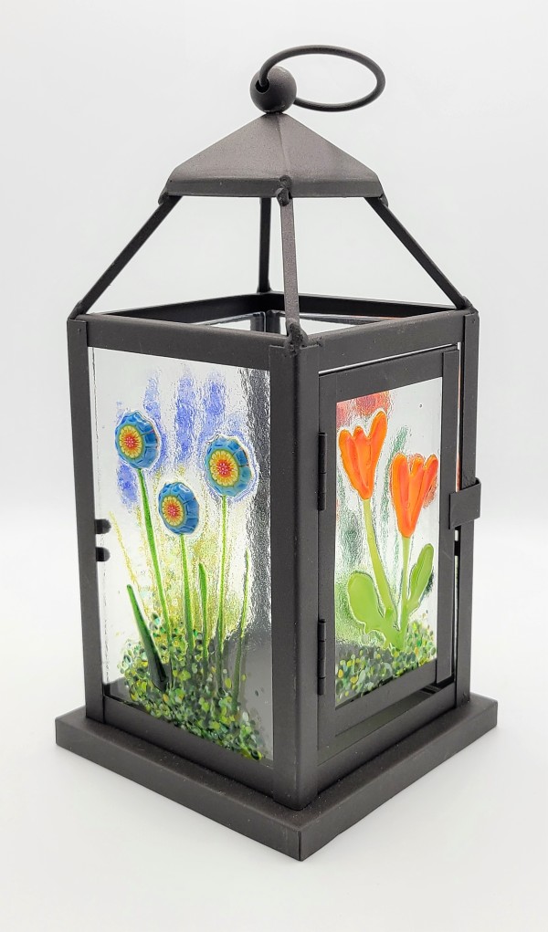 Lantern-Small with Botanical Panels