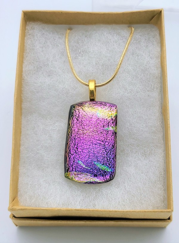 Necklace-Pink/Purple/Gold Dichroic