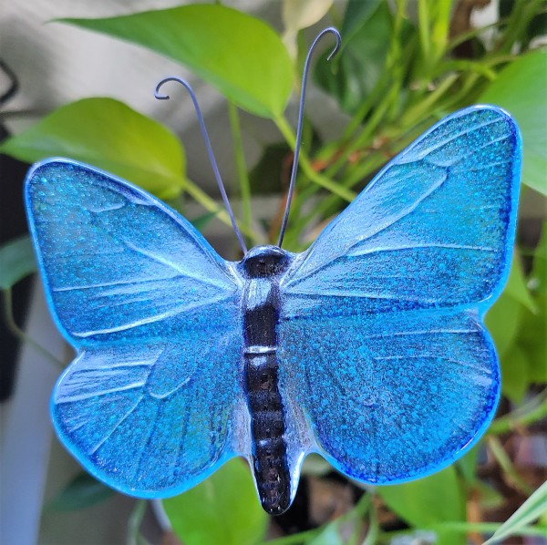 Plant Pick-Butterfly in Blues by Kathy Kollenburn