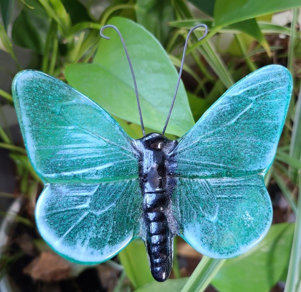 Plant Pick-Butterfly in Black & Green by Kathy Kollenburn