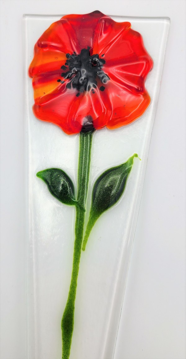 Plant Stake-Red Poppy by Kathy Kollenburn
