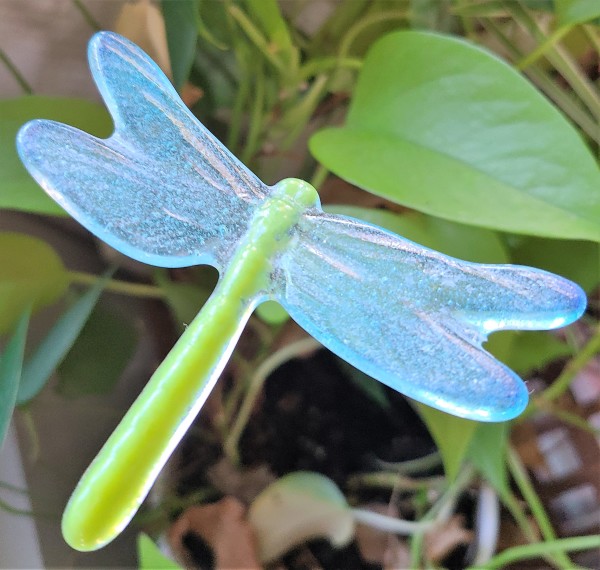 Plant Pick-Dragonfly, Medium in Turquoise/Green